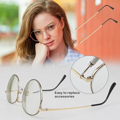 زوج واحد من أذرع استبدال النظارات المعدنية، استبدال ذراع أرجل النظارات العالمية - أرجل أذرع النظارات، براغي، غسالات لولبية، هيكل بديل للنظارات المعدنية لإصلاح النظارات in Kuwait