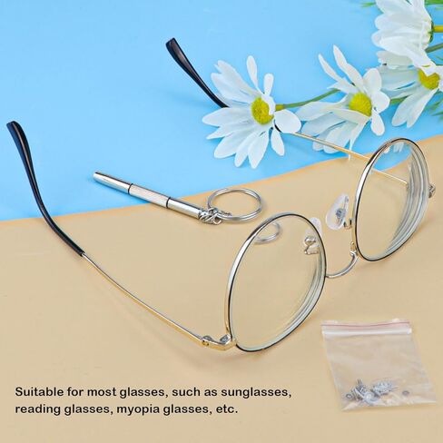زوج واحد من أذرع استبدال النظارات المعدنية، استبدال ذراع أرجل النظارات العالمية - أرجل أذرع النظارات، براغي، غسالات لولبية، هيكل بديل للنظارات المعدنية لإصلاح النظارات in Kuwait