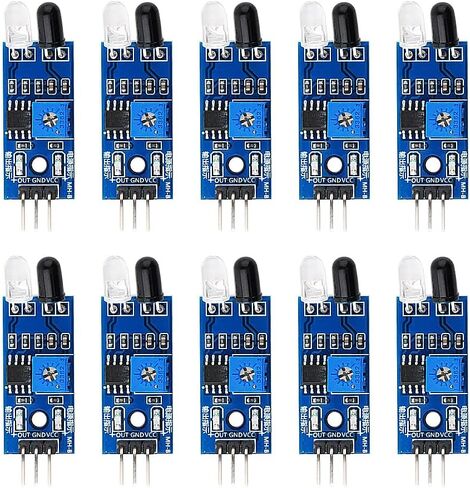 10pcs IR Infrared Obstacle Avoidance Sensor Objects Distance Detection Module for Arduino Smart Car Robot (Pack of 10) in Saudi Arabia