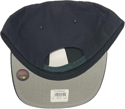 Milwaukee Brewers Captain Sure Shot Snapback Cap - MLB Flat Bill, Adjustable 2-Tone Hat Green in Saudi Arabia