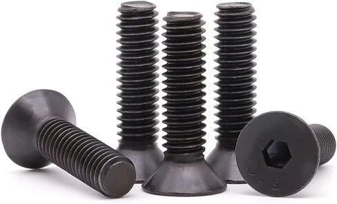 1/4"-20 x 3/4 inch Flat Head Socket Cap Screws Grade 10.9 Alloy Steel, Black Oxide, Counterskunk Head, Full Thread, Pack of 30 in Saudi Arabia