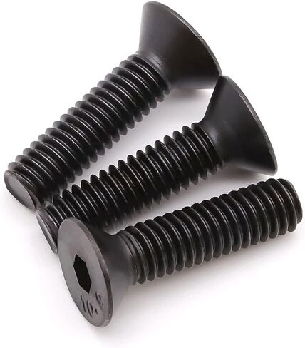 1/4"-20 x 3/4 inch Flat Head Socket Cap Screws Grade 10.9 Alloy Steel, Black Oxide, Counterskunk Head, Full Thread, Pack of 30 in Saudi Arabia