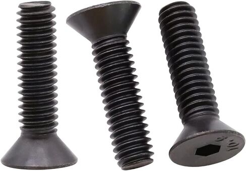 1/4"-20 x 3/4 inch Flat Head Socket Cap Screws Grade 10.9 Alloy Steel, Black Oxide, Counterskunk Head, Full Thread, Pack of 30 in Saudi Arabia
