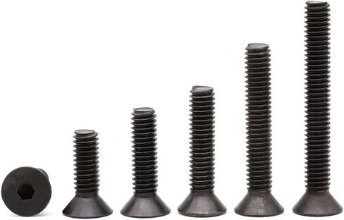 1/4"-20 x 3/4 inch Flat Head Socket Cap Screws Grade 10.9 Alloy Steel, Black Oxide, Counterskunk Head, Full Thread, Pack of 30 in Saudi Arabia
