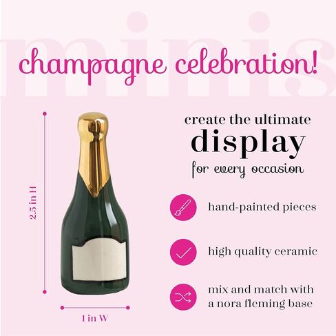 Nora Fleming Hand-Painted mini: champagne calibrations (champagne bottle) A94 in Kuwait