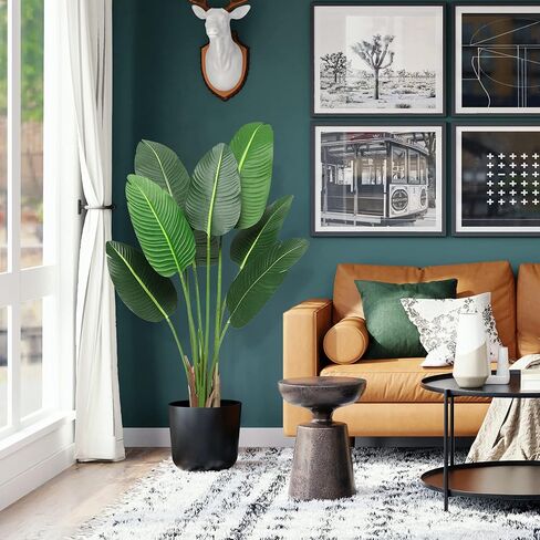 IDEALHOUSE نبات طائر الجنة الاصطناعي، 48 بوصة، أخضر، بلاستيك in Saudi Arabia