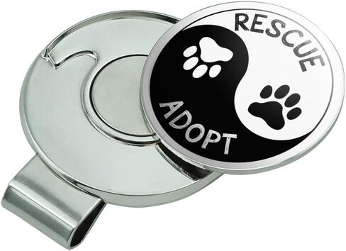 GRAPHICS & MORE Rescue Adopt Yin Yang Paw Prints Dogs Cats Golf Hat Clip with Magnetic Ball Marker in Saudi Arabia