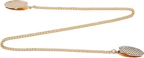 3pcs Napkin Clips Bib Holder Clip with Flexible Adjustable Chains and Lanyard Clip, Metal Bib Clip Napkin Fixing Clip for Dental, Adult and Elderly (19inch - Gold) in Saudi Arabia