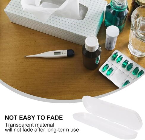 2Pcs Thermometer Case Plastic Digital Thermometer Storage Box Thermometer Containers for Adult 14.5x3x1.5cm (Transparent Color) in Saudi Arabia
