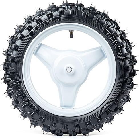 مجموعة إطارات SUNQIAO 1.40-10 للعجلات الخلفية 2.50-10 لدراجات الأطفال PW50 PY50 PEEWEE 50CC Y Zinger (أبيض) in Saudi Arabia