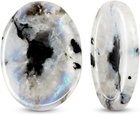 1.5-2" Rainbow Moonstone Large Oval Stones and Healing Crystals Natural Labradorite Rough Crystal Rocks for Tumbling Cabbing Polishing Fountain DIY Raw Stones Rocks Decoration in Saudi Arabia