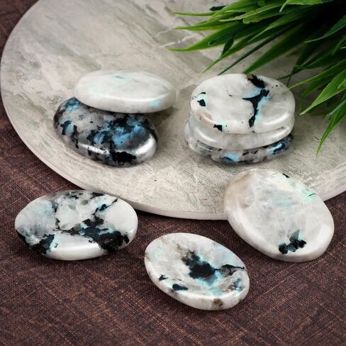 1.5-2" Rainbow Moonstone Large Oval Stones and Healing Crystals Natural Labradorite Rough Crystal Rocks for Tumbling Cabbing Polishing Fountain DIY Raw Stones Rocks Decoration in Saudi Arabia