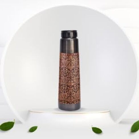 BA Antique Style Embossed Pure Copper Water Bottle for Drinking Handcrafted Ayurvedic Copper Water Bottle Stylish Trendy Copper Bottle Water Vessel 950ml,32 OZ in Saudi Arabia
