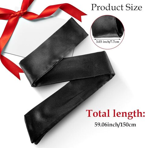 3 Pcs Satin Eye Mask, Adjustable Satin Blindfold Soft Satin Eye Covers Silk Blind Folds for Adult Play, Blindfold and Hand Ties for Travel Nap Meditation in Saudi Arabia
