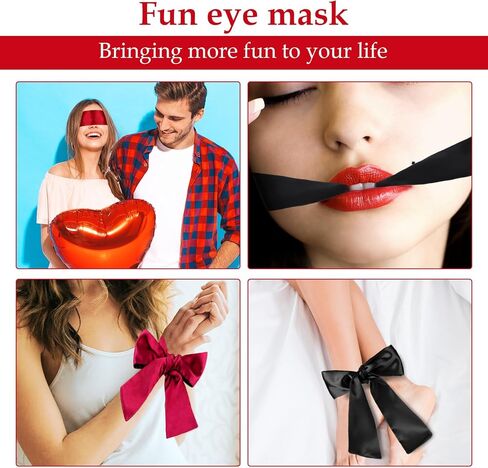 3 Pcs Satin Eye Mask, Adjustable Satin Blindfold Soft Satin Eye Covers Silk Blind Folds for Adult Play, Blindfold and Hand Ties for Travel Nap Meditation in Saudi Arabia
