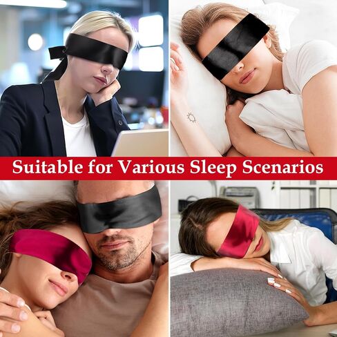 3 Pcs Satin Eye Mask, Adjustable Satin Blindfold Soft Satin Eye Covers Silk Blind Folds for Adult Play, Blindfold and Hand Ties for Travel Nap Meditation in Saudi Arabia