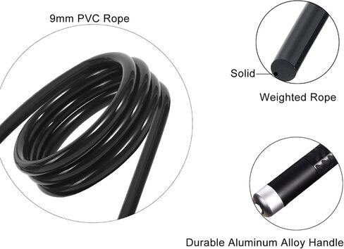 Weighted Jump Rope for Women,Men,Heavy Jump Rope with Adjustable Bold PVC Rope,Ball Bearing Aluminum Handle,Great for Crossfit Training, Boxing, and MMA Workouts in Saudi Arabia