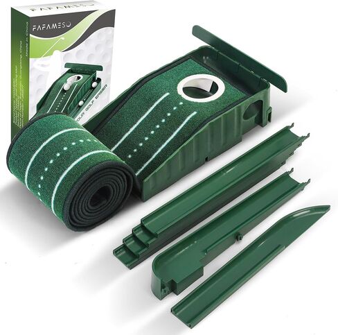 Golf Putting Mat for Indoor, Putting Green Training Equipment with Ball Return, Mini Golf Practice Training Aid for Home and Office, Golf Gifts for Golf Lovers in Saudi Arabia