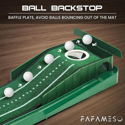 Golf Putting Mat for Indoor, Putting Green Training Equipment with Ball Return, Mini Golf Practice Training Aid for Home and Office, Golf Gifts for Golf Lovers in Saudi Arabia