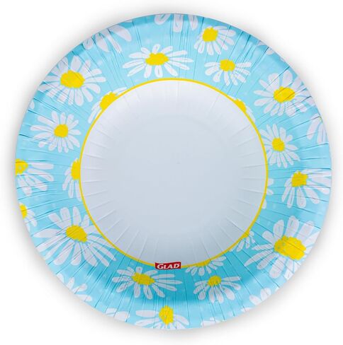 Glad Everyday Disposable Paper Bowls with Lovely Daisies Design| Cut-Resistant, Microwavable Paper Bowls for All Foods & Daily Use | 12 oz, 50 Count in Saudi Arabia