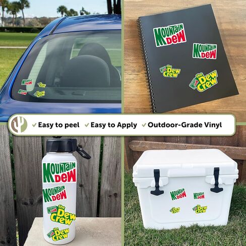 ملصق صبار الصحراء ماونتن ديو Mt Dew ملصق من الفينيل لزجاجة مياه الكمبيوتر المحمول وسجل قصاصات السيارة (النوع 1-2) in Saudi Arabia