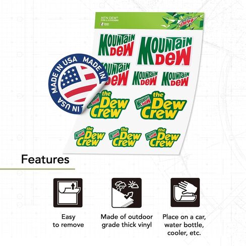 ملصق صبار الصحراء ماونتن ديو Mt Dew ملصق من الفينيل لزجاجة مياه الكمبيوتر المحمول وسجل قصاصات السيارة (النوع 1-2) in Saudi Arabia
