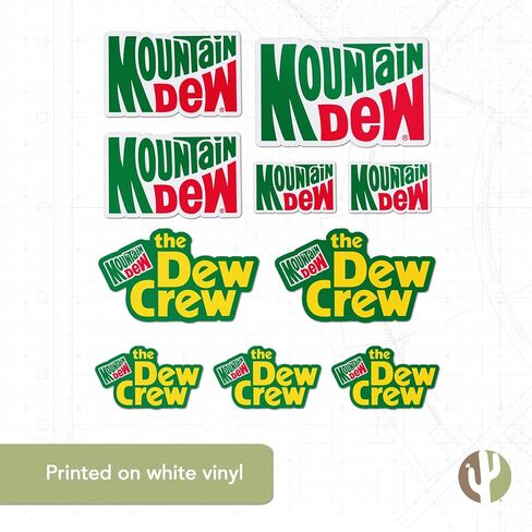 ملصق صبار الصحراء ماونتن ديو Mt Dew ملصق من الفينيل لزجاجة مياه الكمبيوتر المحمول وسجل قصاصات السيارة (النوع 1-2) in Saudi Arabia
