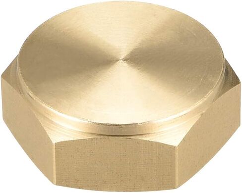 uxcell M26x1.5 Pipe Fitting Cap, Brass Hex Female Thread Hose Connector, for Garden and Outdoor Water Pipes Nozzle Joints, 2Pcs in Saudi Arabia