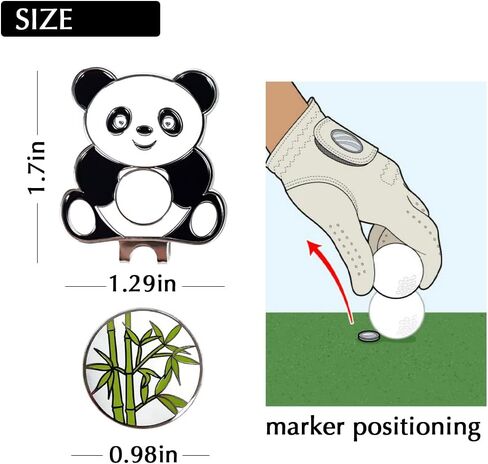Stronger Panda Golf Ball Marker - Funny Hat Clip with Magnetic Detachable Ball Markers, Golf Gift for Men Women Removable Attaches Easily to Golf Cap Premium Accessories in Saudi Arabia