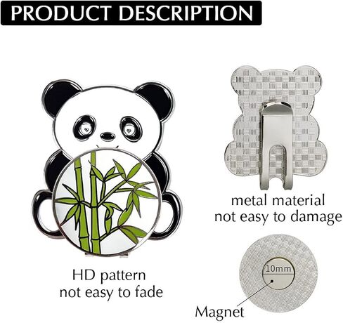 Stronger Panda Golf Ball Marker - Funny Hat Clip with Magnetic Detachable Ball Markers, Golf Gift for Men Women Removable Attaches Easily to Golf Cap Premium Accessories in Saudi Arabia