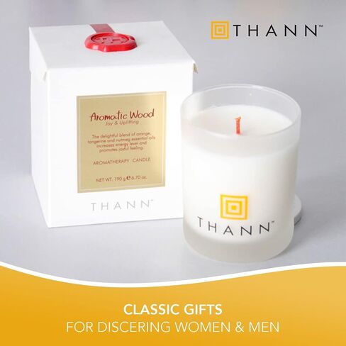 شموع معطرة من ثان للمنزل، هدايا شموع عطرية للنساء والرجال، هدايا رائعة لتدفئة المنزل، مزيج من زيوت البرتقال واليوسفي وجوزة الطيب للطاقة والفرح (30 ساعة وقت الحرق، 6.7 أونصة) in Saudi Arabia