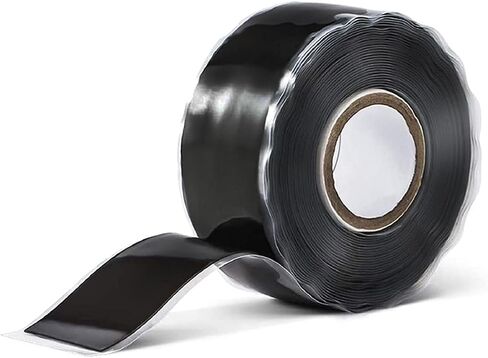 شريط لاصق مقاوم للماء 2.5 سم × 3 متر، شريط إصلاح السيليكون، شريط مطاطي ذاتي الدمج، شريط مقاوم للماء للتسريبات، شريط ختم مطاطي للأنابيب، الحنفيات، المقابض (أسود) in Kuwait