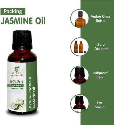 زيت الياسمين - (الياسمين الكبير) - زيت عطري 100% طبيعي نقي وغير مخفف وغير مقطوع بدرجة علاجية 0.50 أونصة سائلة (15 مل) in Saudi Arabia