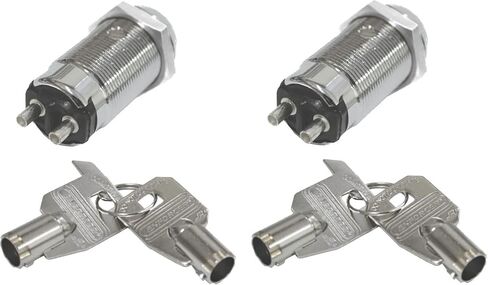SECO-LARM SS-095-1H1 High Security Tubular Key Lock Switch, Used for Momentary Alarm Arm/Disarm, Momentary ON/shunt Off 2 Terminals, SPST; Maintained Off, Springs Back from ON, Key Removable from Off in Kuwait