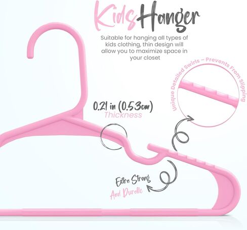 Utopia Home 20 Pack Kids Hangers - 11.5 Inch Plastic Baby Hangers for Closet - Childrens Hangers for Clothes & Infant Hangers for Closet - Ideal for Everyday Standard Use (Baby Pink) in Saudi Arabia