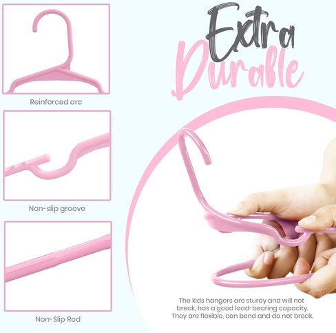 Utopia Home 20 Pack Kids Hangers - 11.5 Inch Plastic Baby Hangers for Closet - Childrens Hangers for Clothes & Infant Hangers for Closet - Ideal for Everyday Standard Use (Baby Pink) in Saudi Arabia