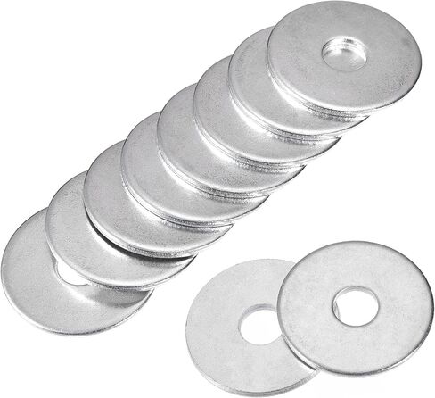 uxcell 10mm x 25mm x 2mm Zinc Plated Carbon Steel Flat Washer for Screw Bolt 50Pcs in Saudi Arabia