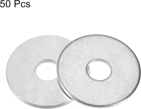 uxcell 10mm x 25mm x 2mm Zinc Plated Carbon Steel Flat Washer for Screw Bolt 50Pcs in Saudi Arabia