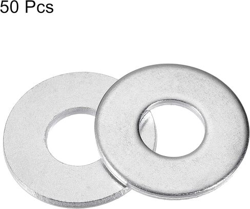 uxcell 10mm x 25mm x 2mm Zinc Plated Carbon Steel Flat Washer for Screw Bolt 50Pcs in Saudi Arabia