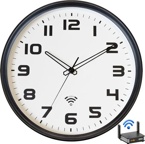 OCEST Wall Clock 12Inch - Analog Wi-Fi Wall Clock - Sets Automatically - Easy to Read - Silent Battery Operated Wall Clock for living room Bedroom Office Kitchen in Saudi Arabia