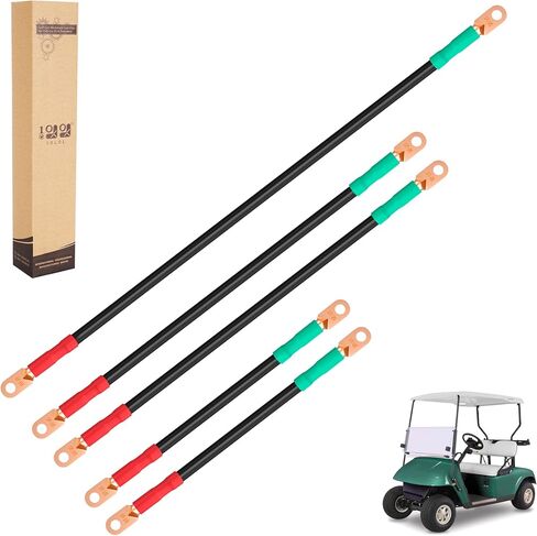 طقم كابل بطارية عربة الجولف 10L0L لـ EZGO TXT، Marathon، Medalist 1994-up 36 و48 فولت (4 قياسات، مجموعة من 5 قطع) in Kuwait