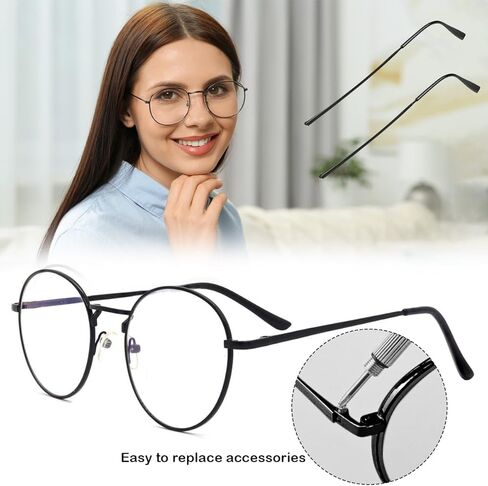 زوج واحد من أذرع استبدال النظارات المعدنية، استبدال ذراع أرجل النظارات العالمية - أرجل أذرع النظارات، براغي، غسالات لولبية، هيكل بديل للنظارات المعدنية لإصلاح النظارات in Kuwait