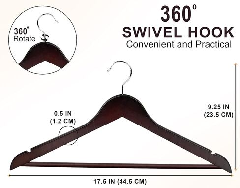 Utopia Home Premium Wooden Hangers 10 Pack - Durable & Slim Coat Hanger - Suit Hangers with 360-Degree Rotatable Hook - Wood Hangers with Shoulder Grooves (Grey Color) in Saudi Arabia