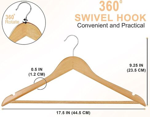 Utopia Home Premium Wooden Hangers 10 Pack - Durable & Slim Coat Hanger - Suit Hangers with 360-Degree Rotatable Hook - Wood Hangers with Shoulder Grooves (Grey Color) in Saudi Arabia