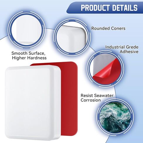 Saillong Screwless Transducer Mounting Kit, 25mm Transducer Mounting Plate Block with Adhesive, Stern Saver Transducer Mount Kit with Scouring Pads Cleaning Wipes, No Drill Mount Boat Accessories in Kuwait