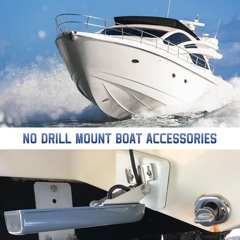 Saillong Screwless Transducer Mounting Kit, 25mm Transducer Mounting Plate Block with Adhesive, Stern Saver Transducer Mount Kit with Scouring Pads Cleaning Wipes, No Drill Mount Boat Accessories in Kuwait