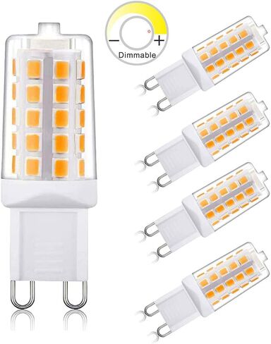 G9 led Bulb Dimmable t4 g9 Base Bulbs, 2700K Soft White Light Equivalent to 25W 40W Halogen Bulbs, 4W 450Lm 120V AC No Flicker 360 Degree Angle, G9 led Lamp,5 Pack in Saudi Arabia