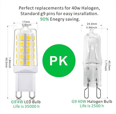 G9 led Bulb Dimmable t4 g9 Base Bulbs, 2700K Soft White Light Equivalent to 25W 40W Halogen Bulbs, 4W 450Lm 120V AC No Flicker 360 Degree Angle, G9 led Lamp,5 Pack in Saudi Arabia
