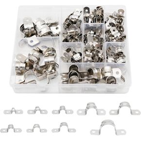 Metal U Bracket 145pcs Tube Clamp Set 304 Stainless Steel Clamp with Heavy Duty Hard Pipe for Pipe Fixing