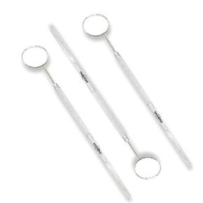 Mouth Mirror Stainless Steel Dental Mirror #5 with Handle 6.5", Dentist Tool for Teeth Cleaning Inspection - Mouth Mirror Oral Care Instrument Dentist Lab - Dentist Mirror for mouth pack of 3